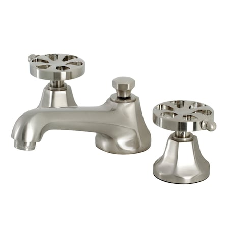 Kingston Brass KS4468RX Widespread Bathroom Faucet with Brass Pop-Up, Brushed Nickel KS4468RX